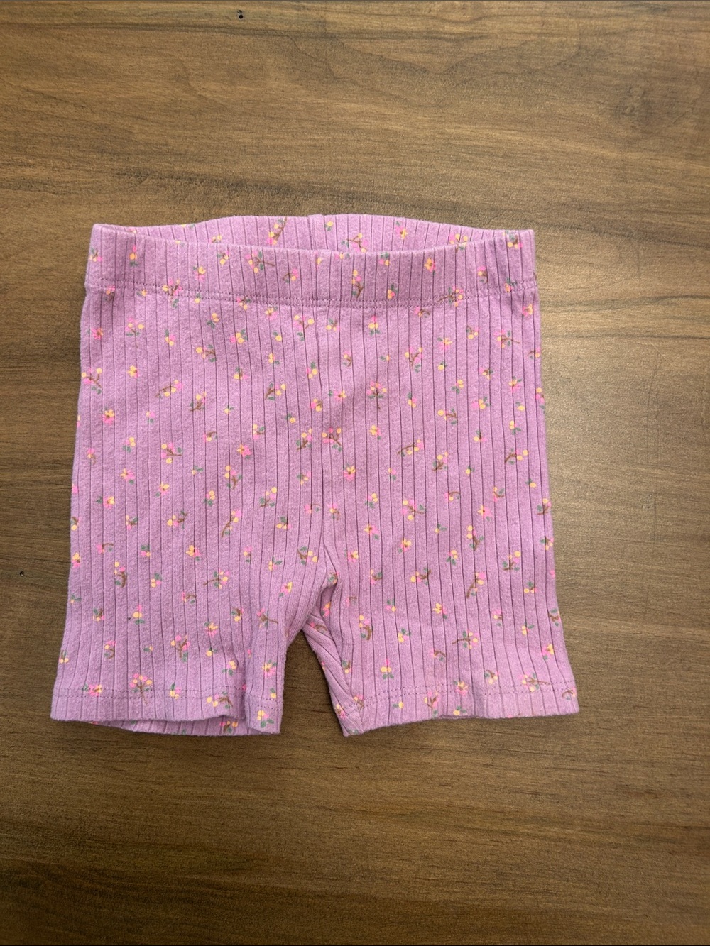 next Pink Ribbed Floral Bike Shorts